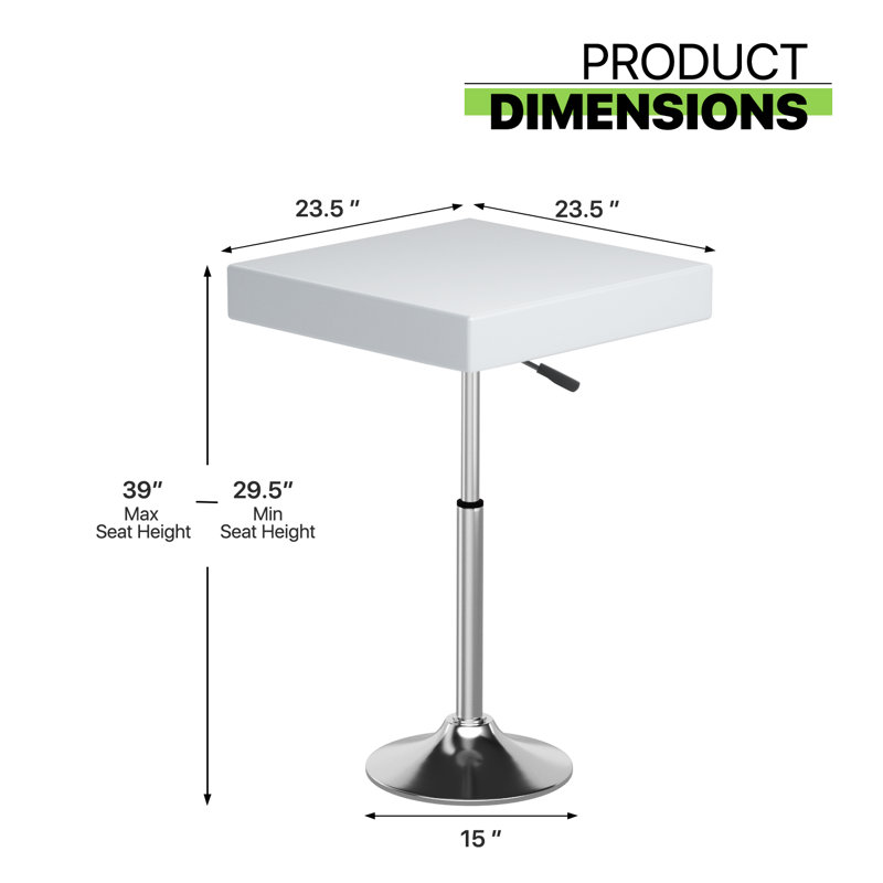 Miseta LED Light Up Adjustable Height Bar Stool Table 16 Color Changing