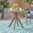 Wooden Round Patio Side Table With X-Leg Design-1450205045