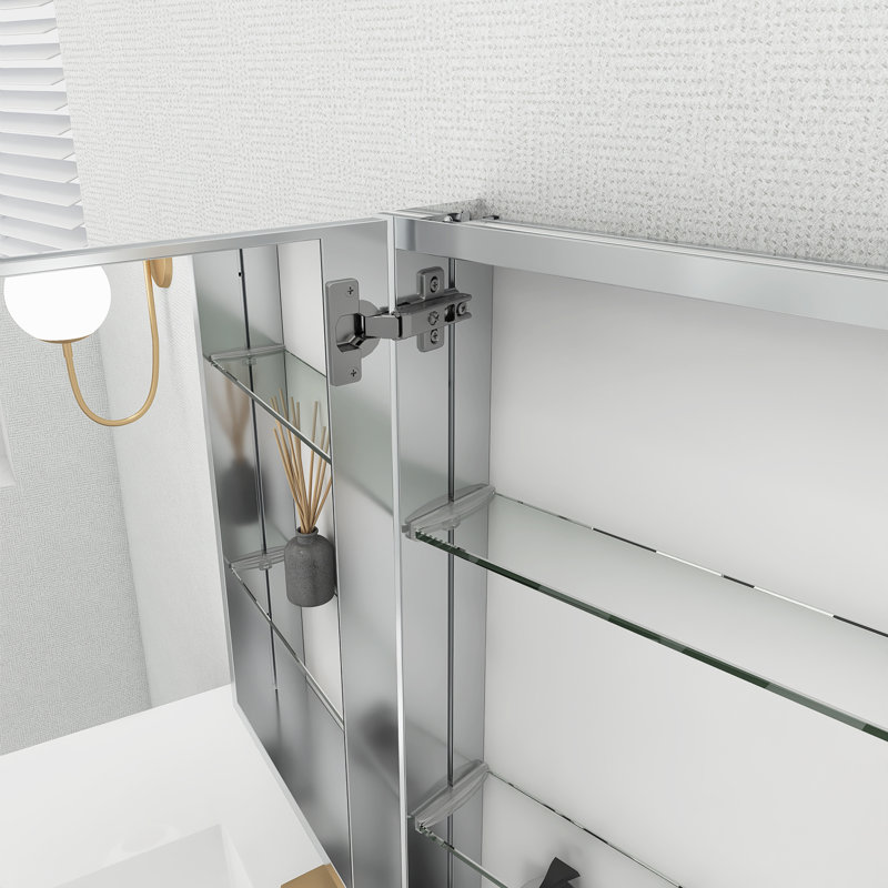 Miroir pour armoire à pharmacie Landseer, H 26 po x l 20 po x P 5 po, Argent