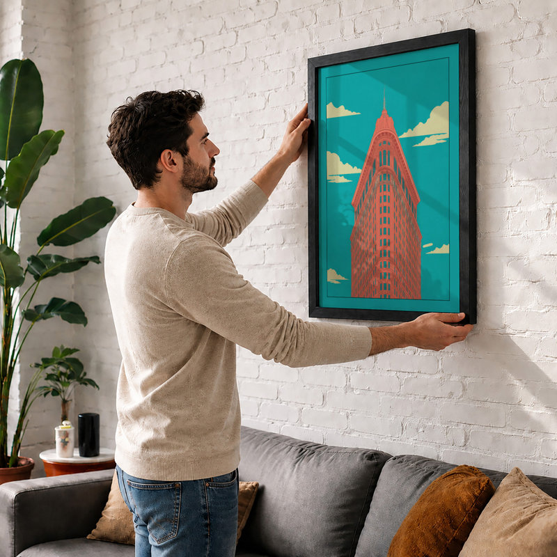 Chrysler Building Icon Art Deco - Framed Print, A3 - 42.0 x 29.7 cm, Oak