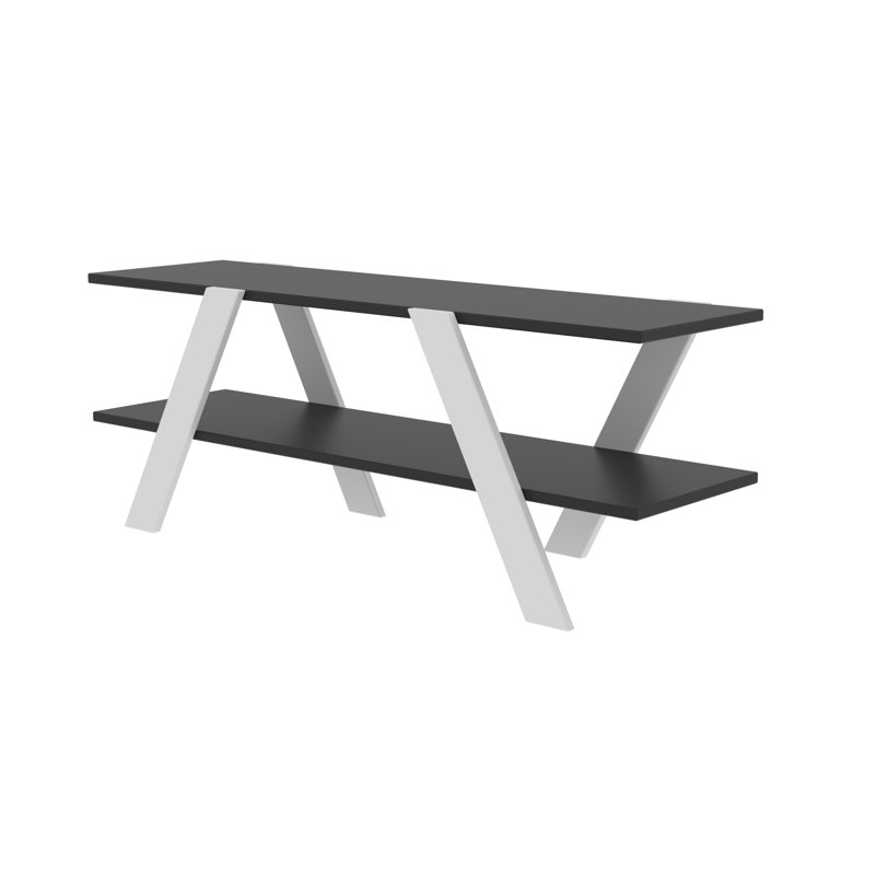 Albi TV Stand for TVs up to 48", White/Anthracite