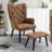 Upholstered Accent Chair with Ottoman-2007275081