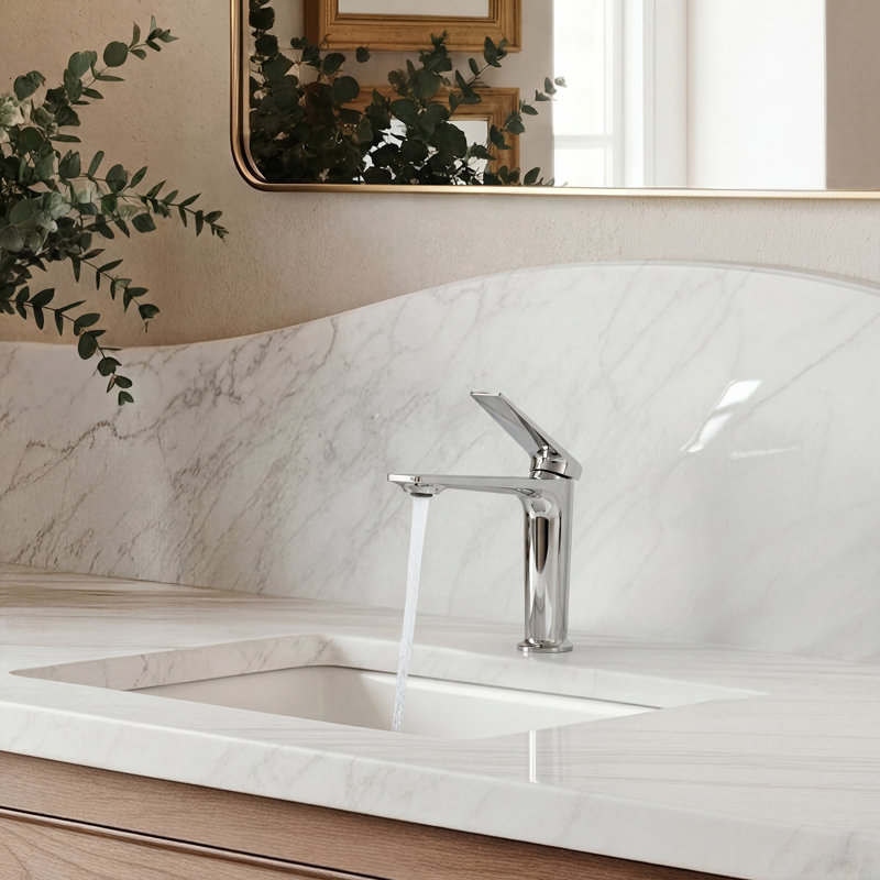Single Hole Bathroom Faucet with Drain Assembly, Single Handle Bathroom Sink Faucet, Chrome