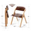 Ensemble de 2 chaises pliantes empilables en bois avec sièges rembourrés en polyuréthane-126100768