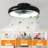  Flush Mount Ceiling Fan With Remote And Light, Black, Bladeless Ceiling Fan