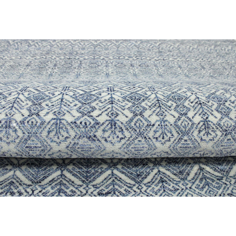 Southwestern Area Rug in Beige/Blue, Rectangle 8' x 10'