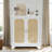 Rattan Decorated Sideboard Buffet with Ample Storage, Ideal for Corridors, Entrances, and Living Rooms