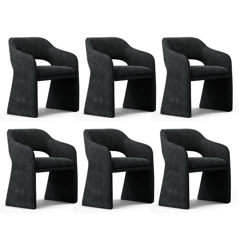 19" Seat Height Upholstered Dining Armchair, Black