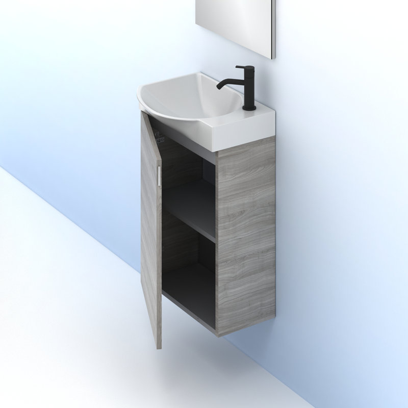 Hohman Vanity & Mirror Set, Sand Blasted