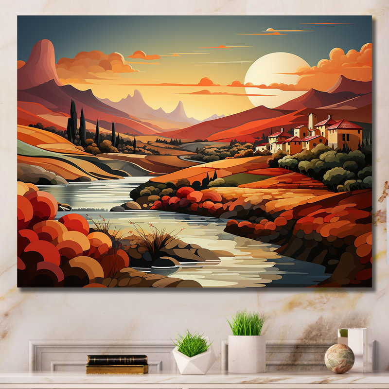 Paysage méditerranéen audacieux I - impression, Toile tendue, H 34 po x l 44 po x P 1,5 po