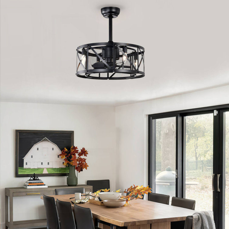 20''Industrial 5-Blade  Ceiling Fan With Remote Control ,5 ABS Blades Small Size Ceiling Fan