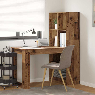 Desk With Shelf 122 X 67 X 145 Cm Engineered Wood