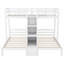 Twin over Twin & Twin Bunk Bed with Built-in Staircase and Storage Drawer,White