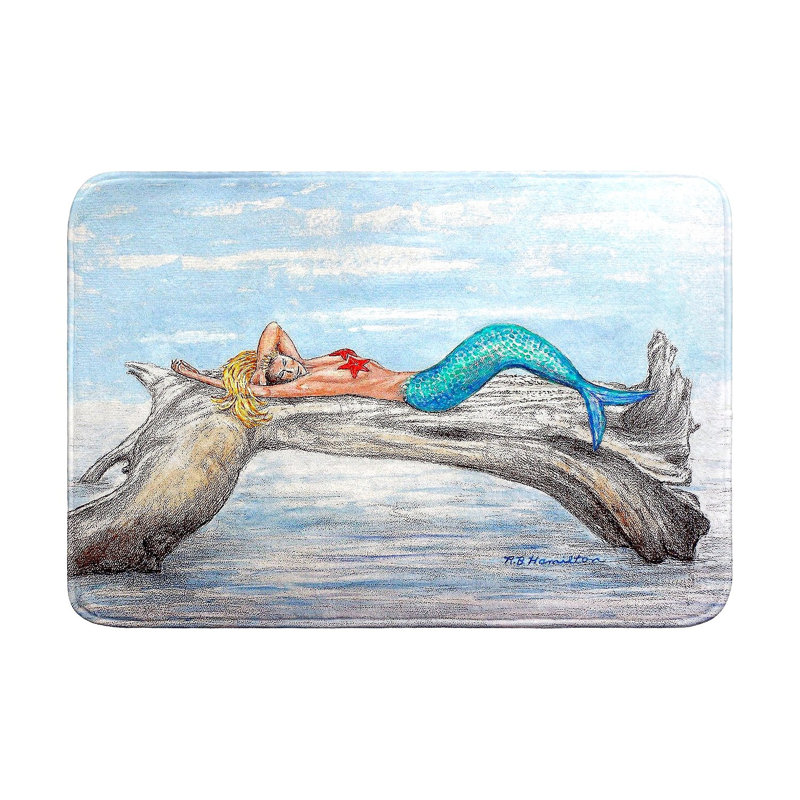 Mermaid on Log Bath Mat