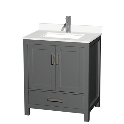Sheffield 30" Freestanding Single Bathroom Vanity with Quartz Top