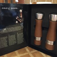 COLE & MASON Oldbury Wood Salt and Pepper Grinder Set - Wooden Mills  Include Gift Box, Gourmet Precision Mechanisms and Premium Sea Salt 