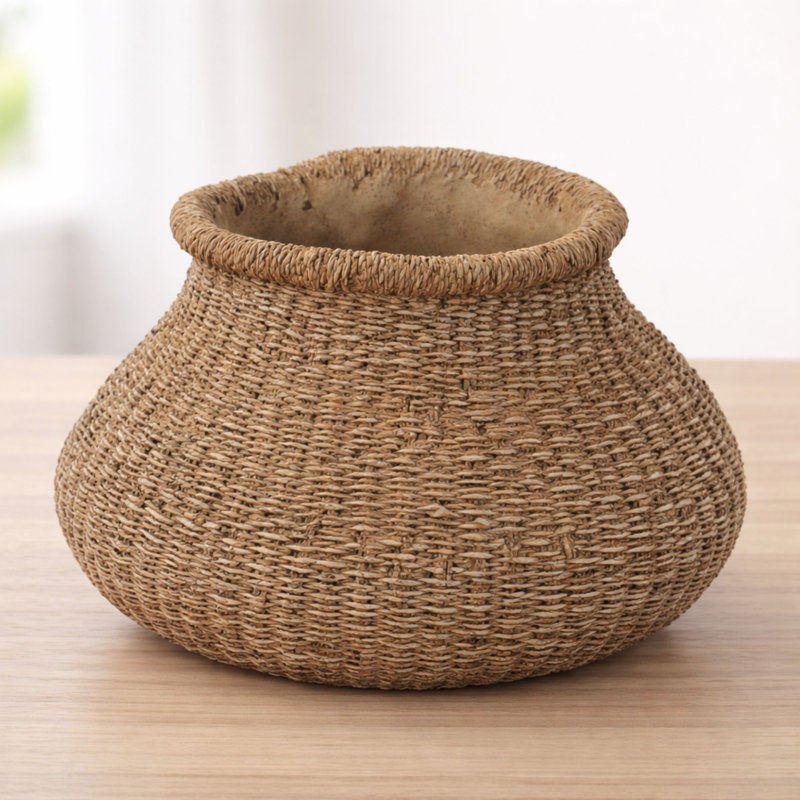 Vase tressé en ciment tressé 10 po