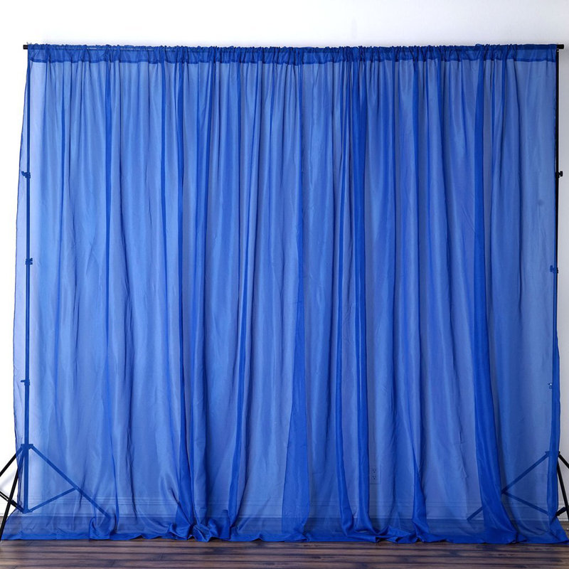 Panneau de rideau simple diaphane avec passe-tringle Brixon, l 56 po x L 72 po, Bleu royal