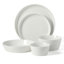 Ensemble d'assiettes et de bols Martha Stewart Selma, ensemble de vaisselle en porcelaine de 30 pièces pour 6 personnes, ensemble de plats blancs avec assiettes plates, assiettes à dessert, bols à pâtes, bols à céréales et à fruits