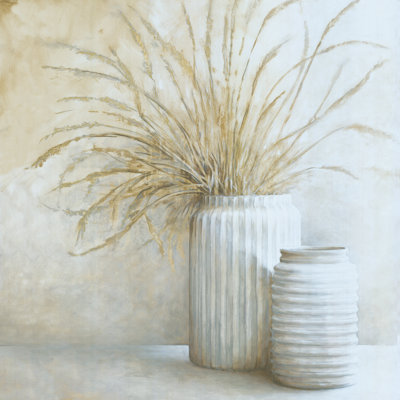 Neutral Vases - Wrapped Canvas Painting