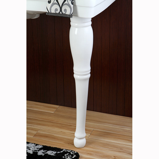 Imperial 29" Tall White Ceramic Rectangular Console Bathroom Sink with Overflow