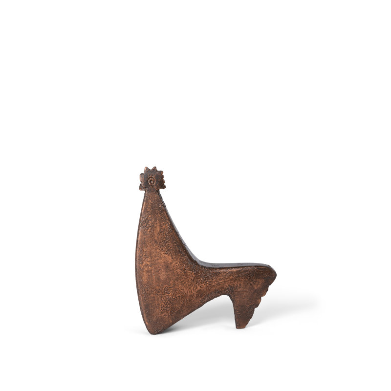 Folk Art Hen Figurine, 10" H x 8.5" W x 2.75" D