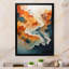 «Abstract Orange and Blue River Ink I», reproduction d'art sur toile abstraite en marbre-97184485-97184484