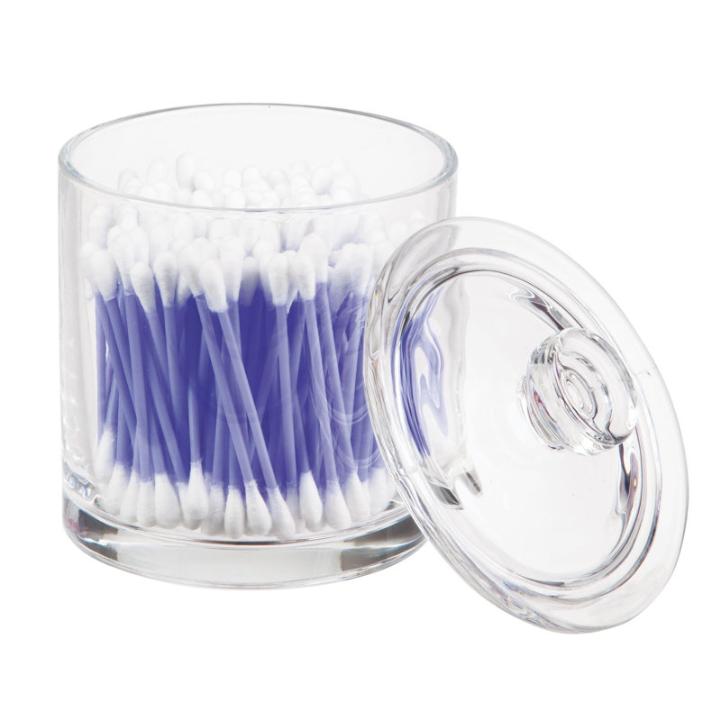 Clear Glass Bathroom Storage Container with Lid