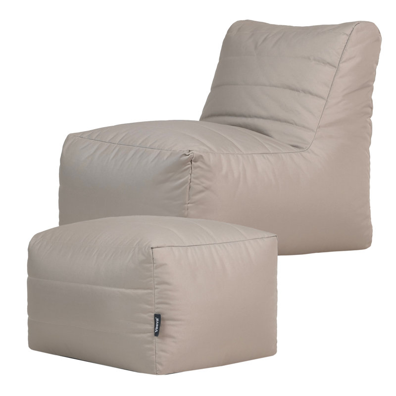 Hershel Patio Lounge Garden Chair, Beige