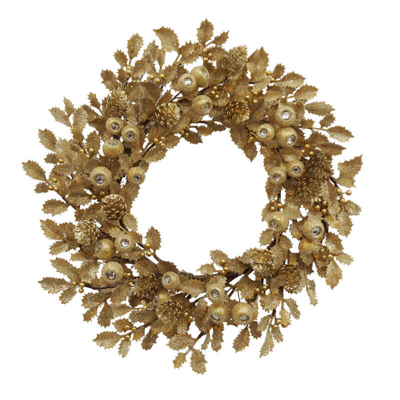 HOLLY LEAF WITH BERRY PODS WREATH