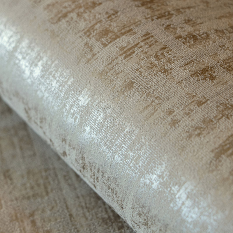 Adonea Zeus Textured Metallic 33' L x 21" W Wallpaper Roll, Taupe