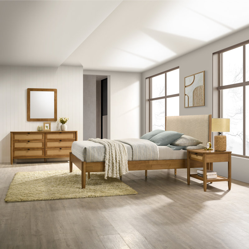 Alvonia Piece Bedroom Set, Queen, 4pieces:Bed, Nightstand,Dresser Mirror,Chest
