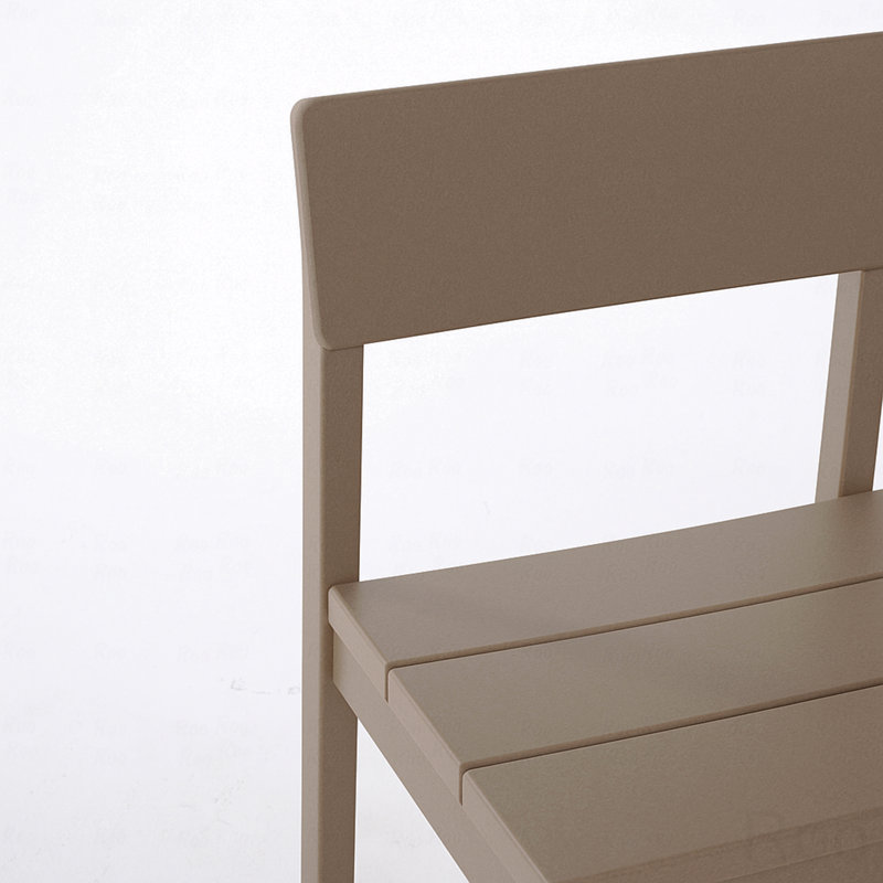 Outdoor Garden Chair, Modernist Design With Backrest, Gray