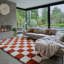 Tanaja Chequered Machine Tufted Shag Area Rug-1805630319