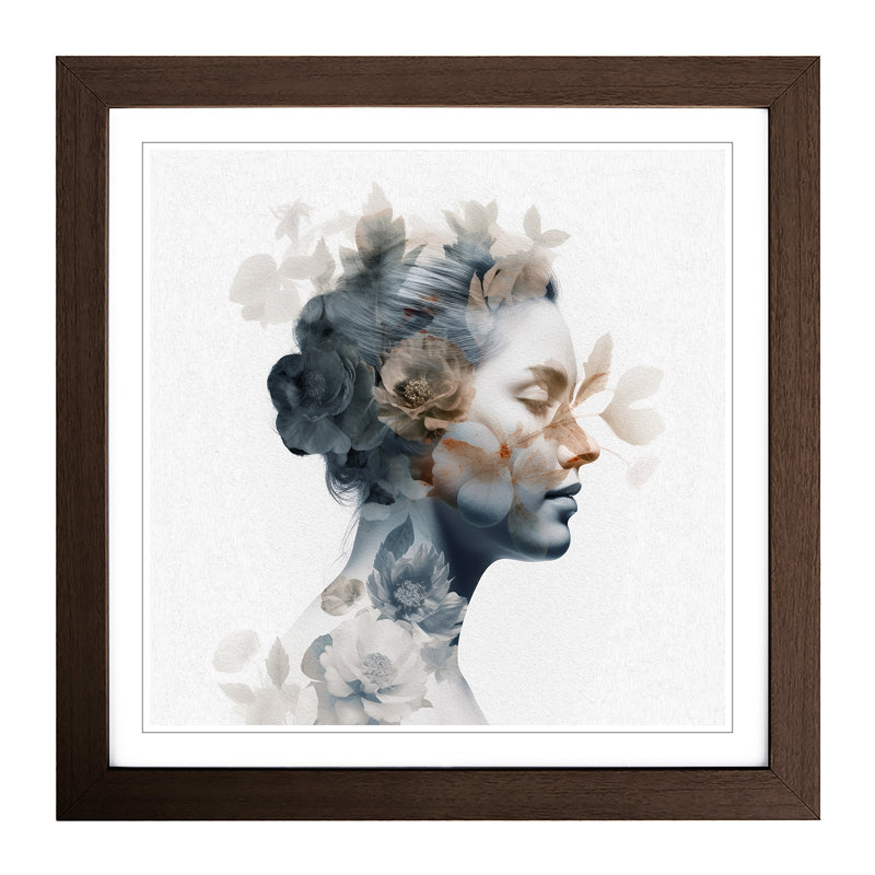 Single Picture Frame Print on Wood, Walnut