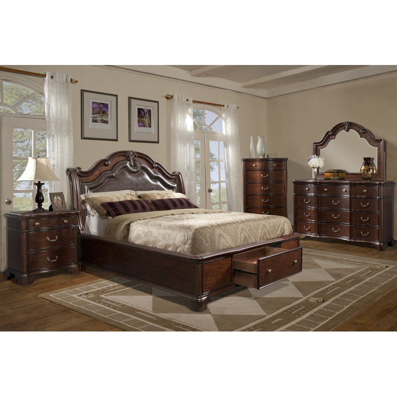 Lit plateforme tapissier Asna, Grand