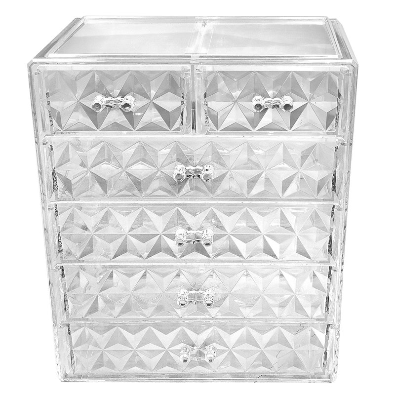 6 Drawer Diamond Pattern Makeup Cosmetic Organizer