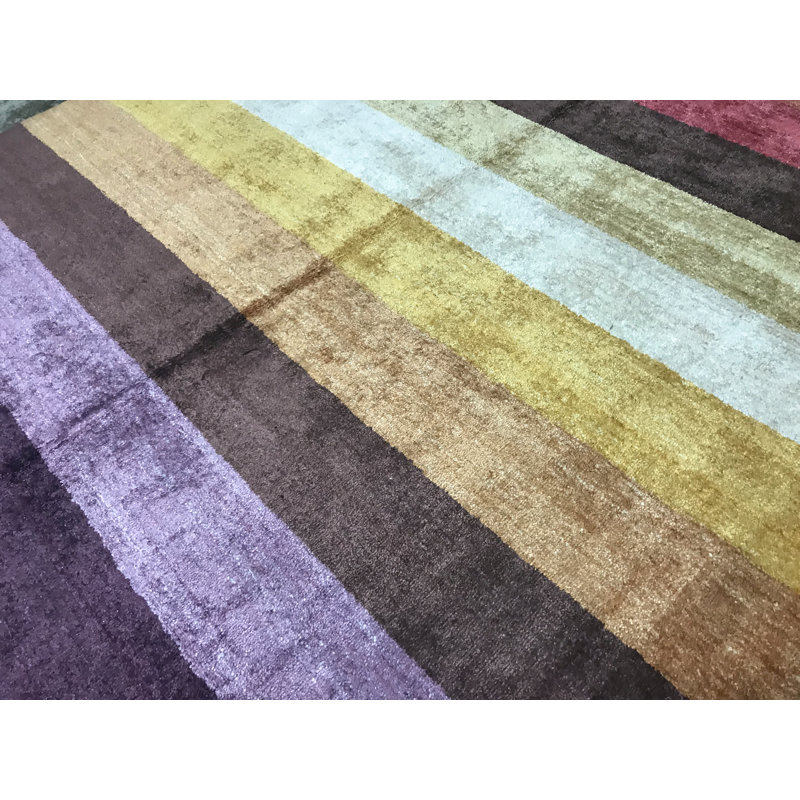 Hand Woven Striped Area Rug
