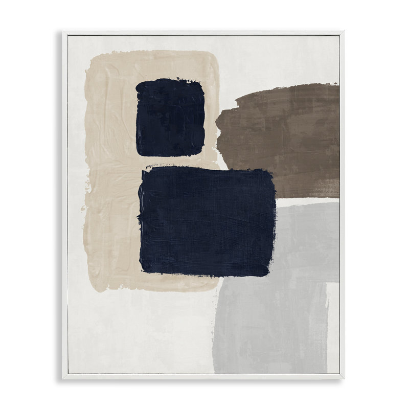 Art de giclée encadrée bleu marine par Nina Blue, Blanc, H 30 po x l 24 po