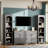 3-Piece Farmhouse Entertainment Center with Storage Cabinet for TVs Up to 70",TV Stand with Bookshelf-86124702