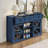 55" Farmhouse Sliding Barn Door Sideboard Buffet Cabinet, Storage Cabinet with Adjustable Shelves-1126624904