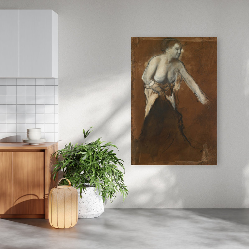 Femme se lavant, vers 1866-1868, estampe d'art mural abstrait contemporain impressionniste, H 60 po x l 40 po