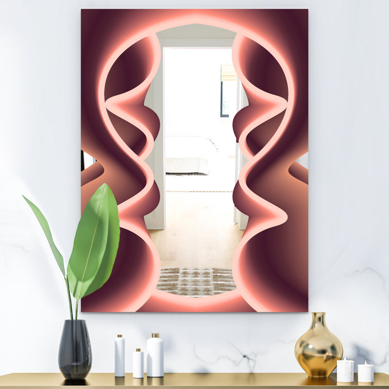 Miroir mural Mid-Century Nebulous Waves 2, H 24 po x l 32 po
