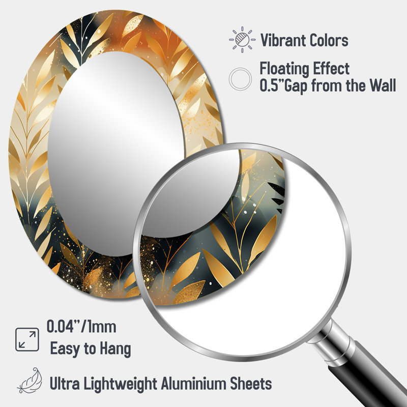 Décoration miroir doré à chevrons dorés Goldern, H 40 po x l 30 po