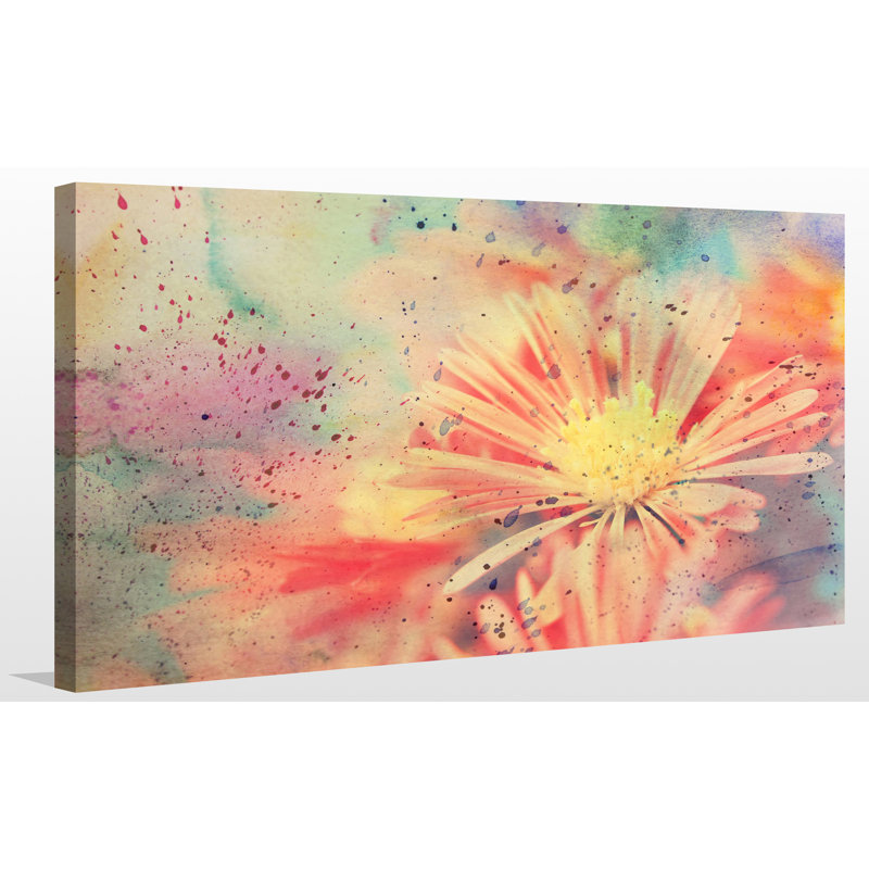« fleur splatter », impression sur toile tendue, H 24 po x l 40 po x P 1 po