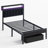 Tryston Twin Bed Frame With Led Lights & Storage Drawer, Black-1925215927-1879529358