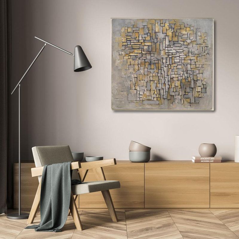 «Tableau No. 2, Composition No. Vii» par Piet Mondrian - Art mural sur toile tendue avec châssis, H 24 po x l 17 po