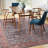 Lotte Oriental Machine Washable Flatweave Area Rug in Navy Blue/Brick Red-1760882071