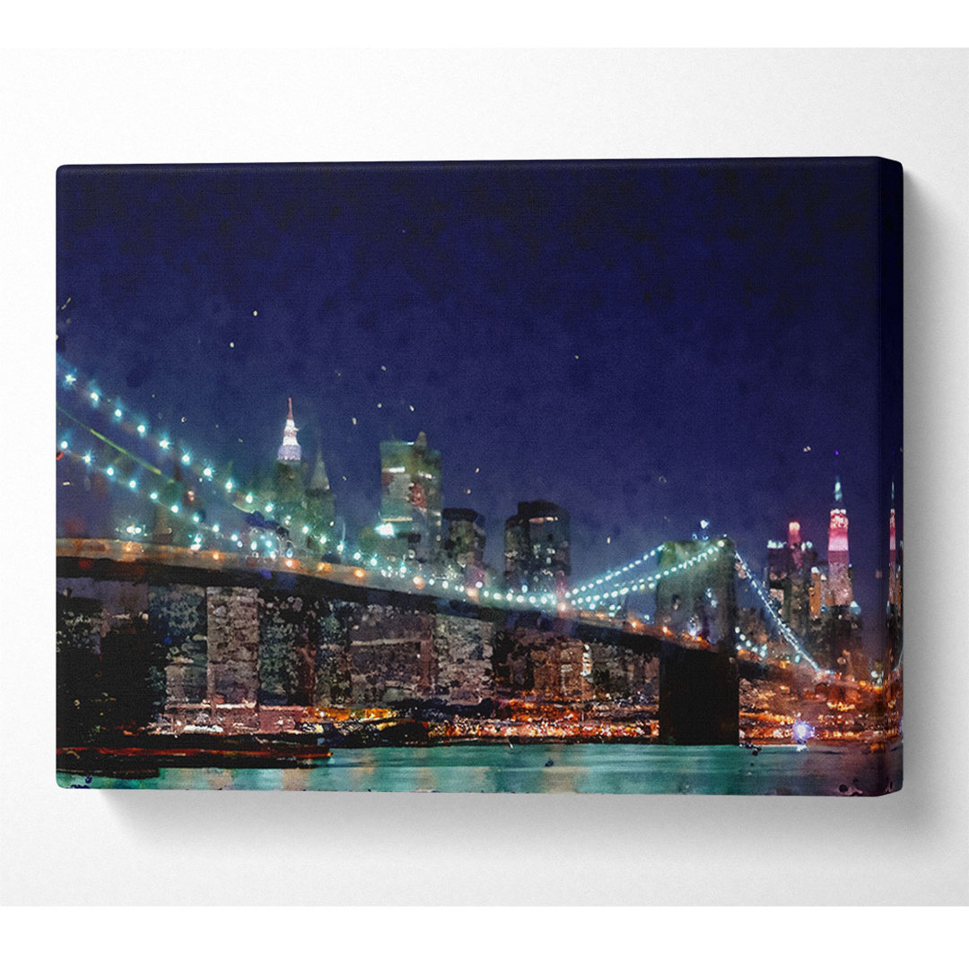 Brooklyn Bridge New York Lichter - Druck