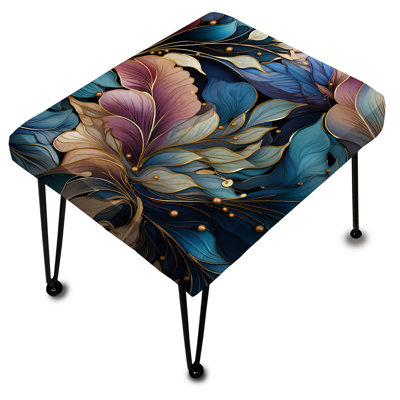 Spiral Flower Elegance Boho Pattern - Boho Rectangle Ottoman